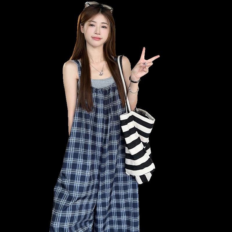 洋气2026夏装孕妇背带裤新款宽松连体阔腿裤背心孕妇套装两件夏季