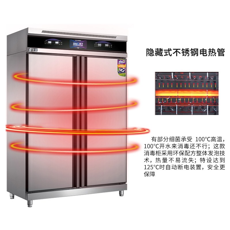 智能热风循环高温消毒柜立式双门不锈钢大型容量商用饭店食堂碗柜