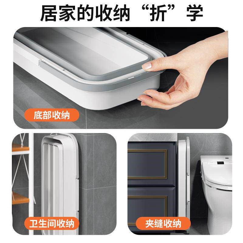 折叠拖把桶长方形家用拖地桶带滑轮大号涮墩拖布单水桶平板硅胶盆