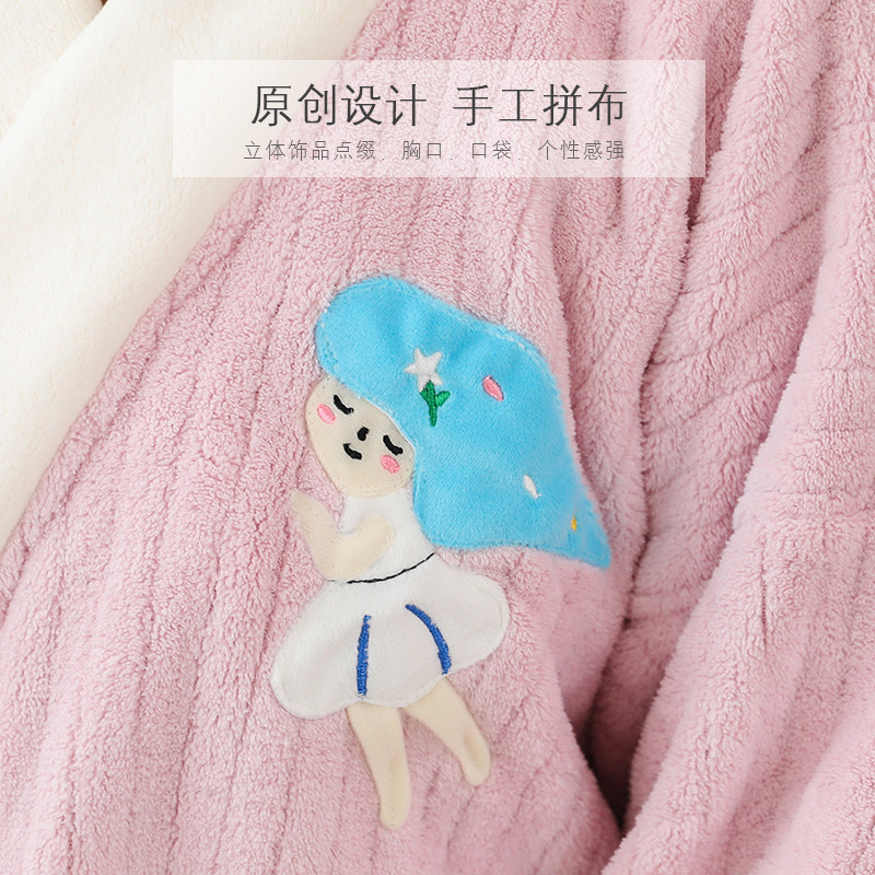 冬季儿童浴巾斗篷浴袍可穿式男女童浴衣宝宝睡袍2023新款吸水速干