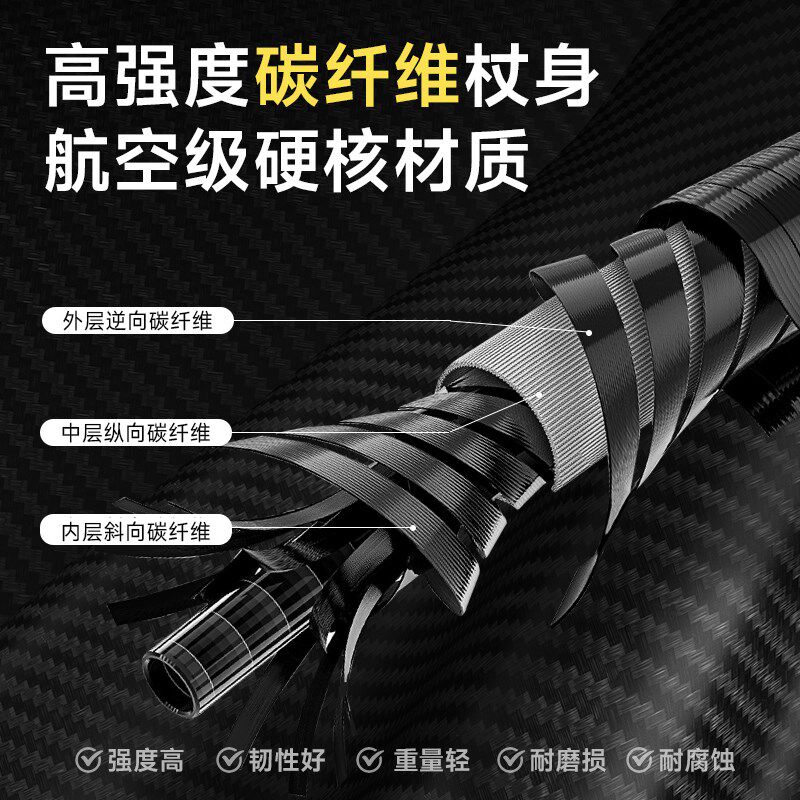 远霖碳纤维登山杖碳素超轻伸缩专业户外爬山装备徒步折叠手杖拐杖