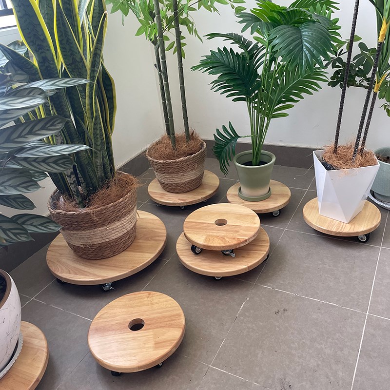 实木万向轮移动花盆绿植托盘静音鱼缸水缸底座大托架重物移动神奇