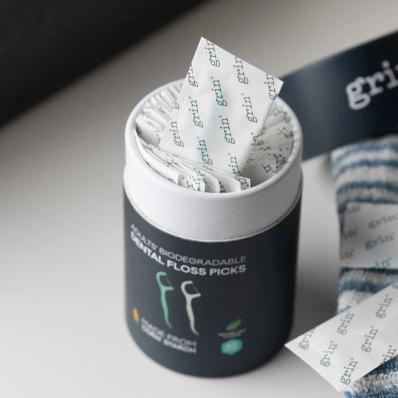 Grin进口牙线家庭装牙签线剔牙线超细牙线棒扁线独立包装便携环保