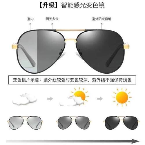 飞行太阳眼镜男士开车专用眼镜变色2025新款强光紫外线偏光驾驶太