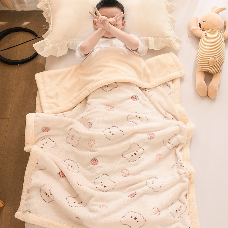 小毯子午睡儿童毛毯小学生盖毯披肩毯加厚冬季空调被珊瑚绒沙发毯