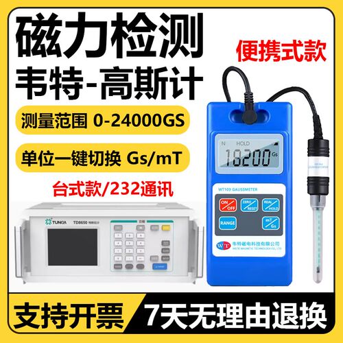 韦特磁电WT103/108高斯计磁场TD8650磁力测试仪特斯拉计剩磁测量