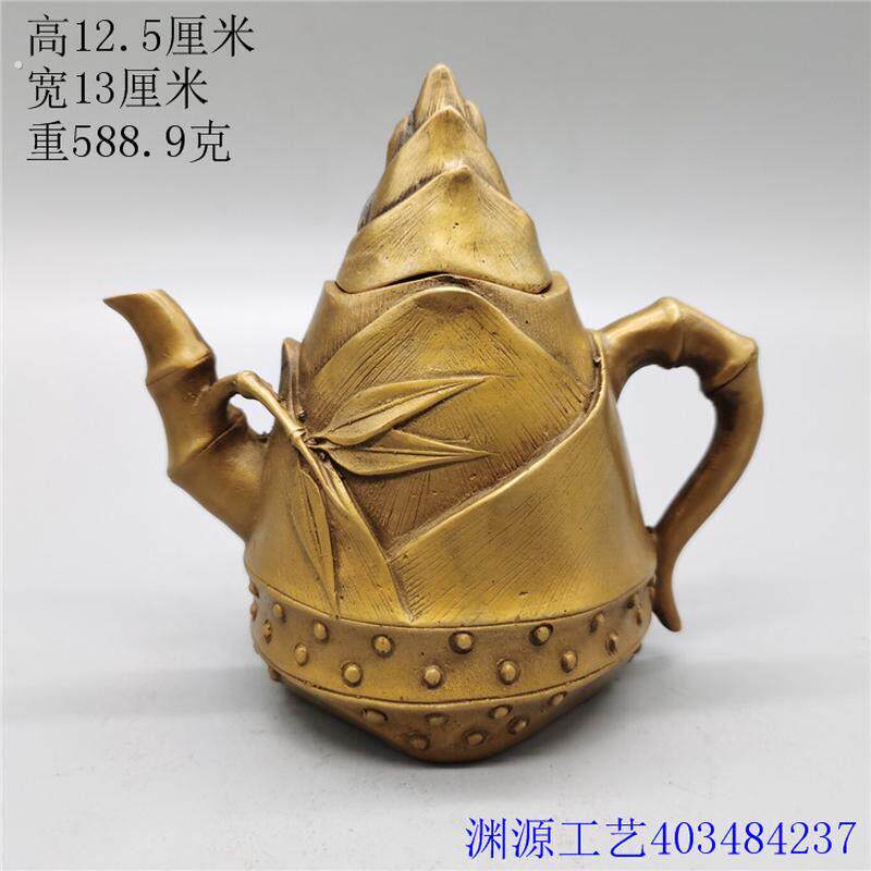 高端纯铜竹节壶彷古铜器竹笋茶壶酒壶水壶家居茶道装饰工艺礼品摆