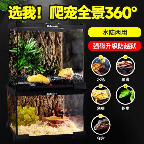 角蛙饲养箱爬宠玻璃饲养缸蜥蜴睫角守宫角蛙蜘蛛蛇水龟爬虫专业箱