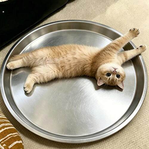 【铁盘炖猫】宠物冰垫猫窝2026夏季新款降温加厚不锈钢冰盘狗狗用
