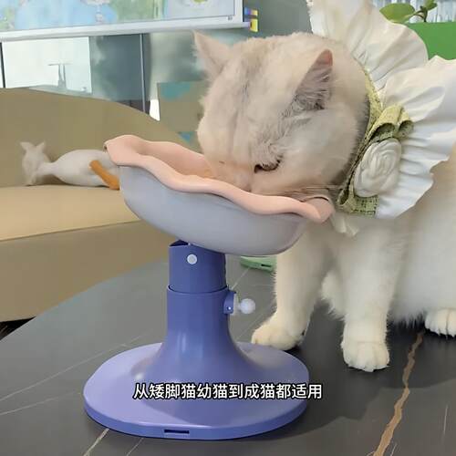 猫碗增高架保护颈椎不易打翻猫食盆大口径可调节升降支架狗碗水碗