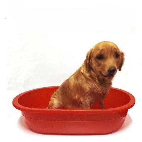 加高圆形大型犬狗狗洗澡盆宠物猫洗澡洗衣盆大号红色加厚盆子家用