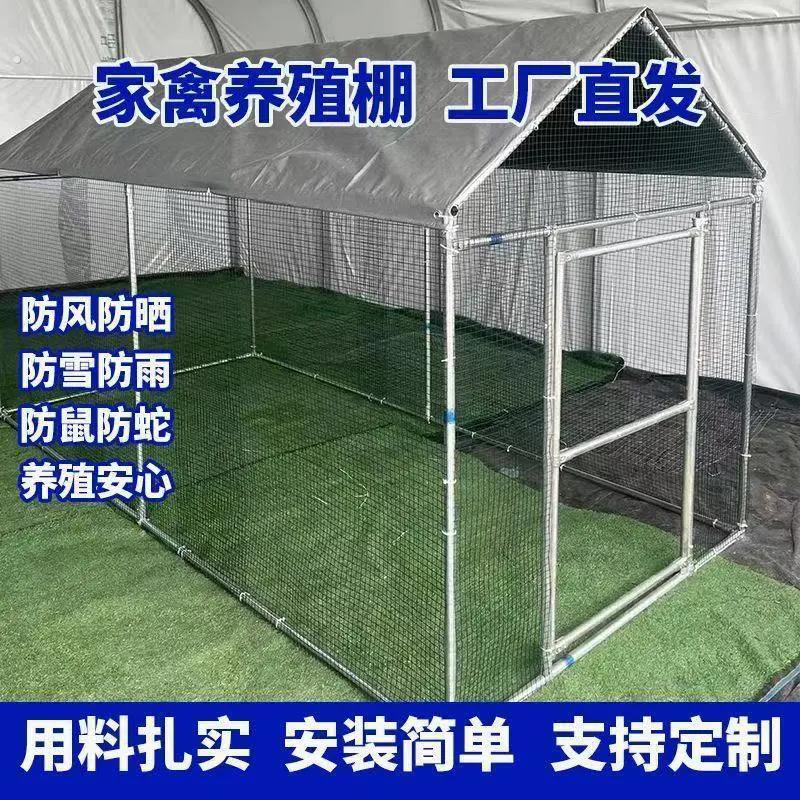家用养殖棚鸡鸭鹅笼窝棚多用途养鸡专用笼骨架家庭镀锌钢管鸽子笼 - 实物图