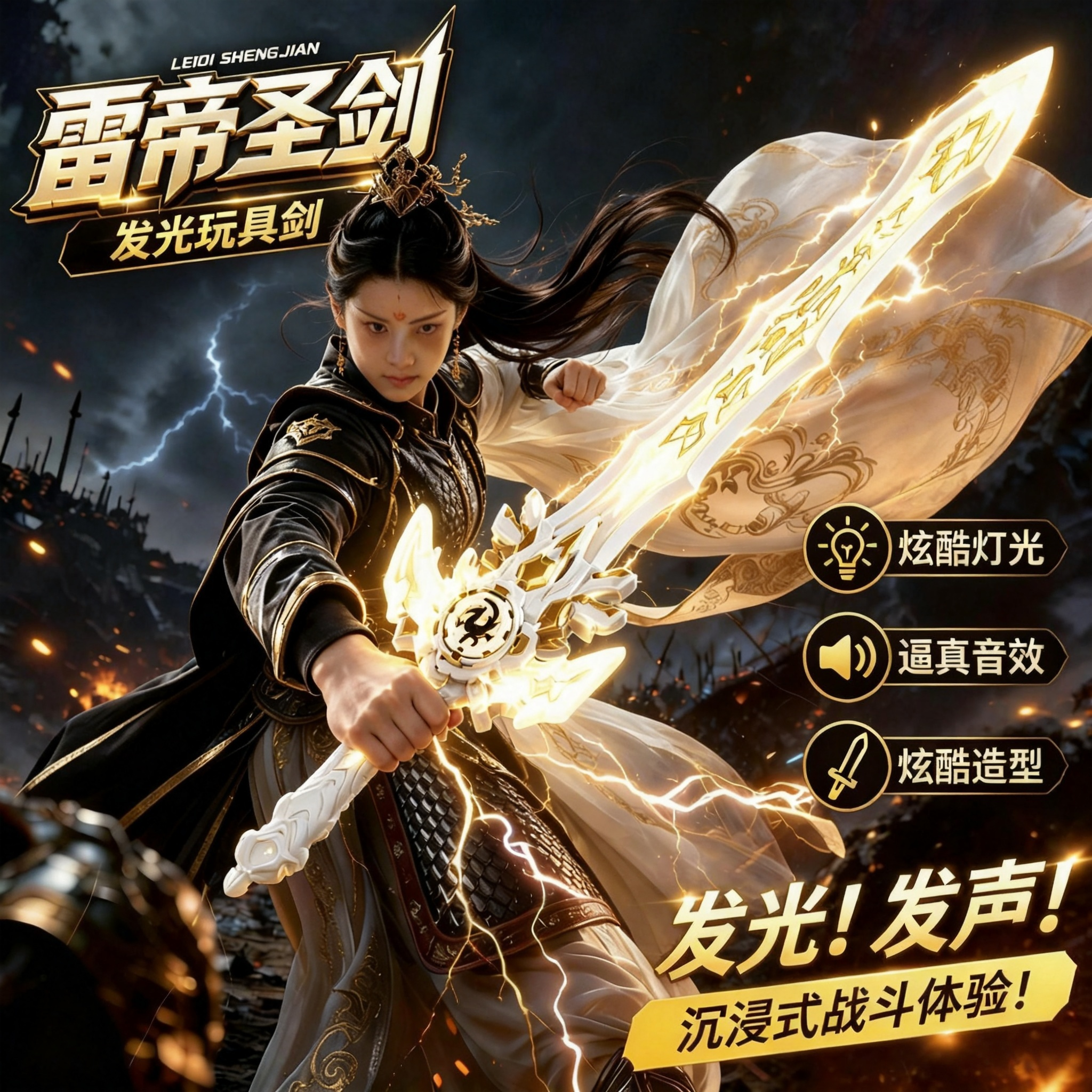 儿童节雷帝激光宝剑三合一极光剑