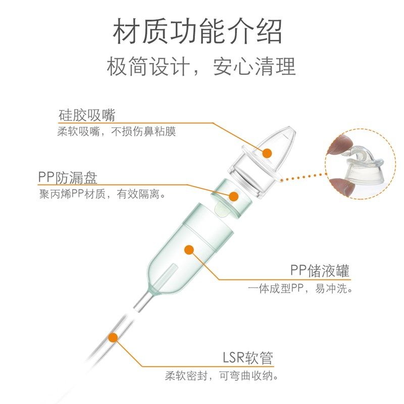 婴幼儿手拉负压式吸鼻器鼻涕吸鼻屎夹新生宝宝儿童通鼻塞神器家用