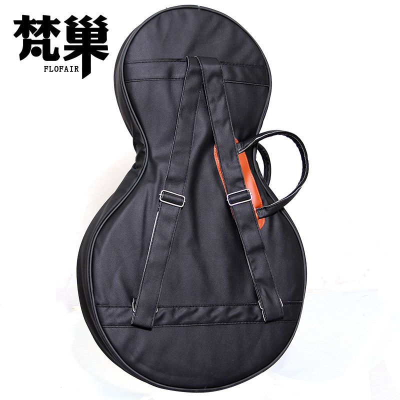 月琴包软包加绵防震月琴套袋通用防水双肩背皮革月琴包黑色包邮