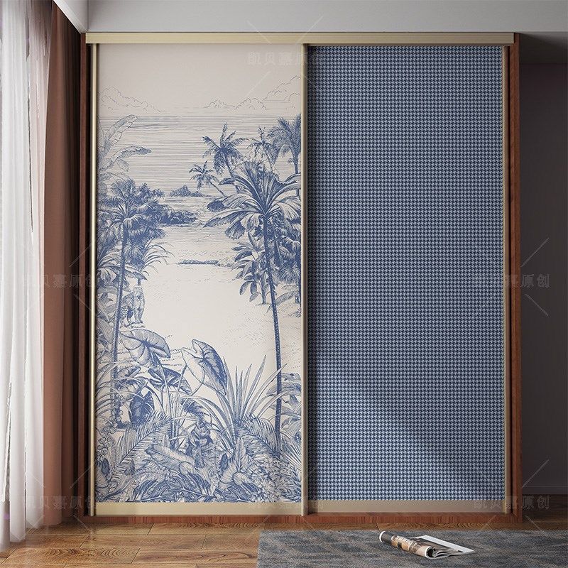 凯贝嘉复古法式装饰老式衣柜门贴画卧室橱柜改造家具贴纸自粘加厚