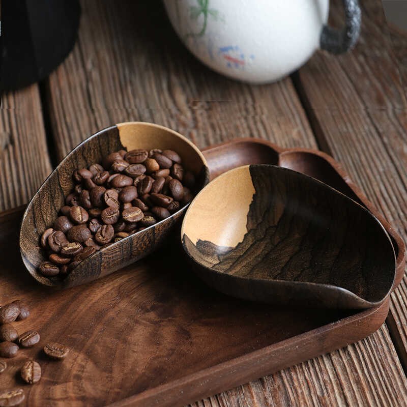 黑柿木茶则茶荷分茶器茶道配件分茶醒茶器咖啡豆称重量碟分豆器具