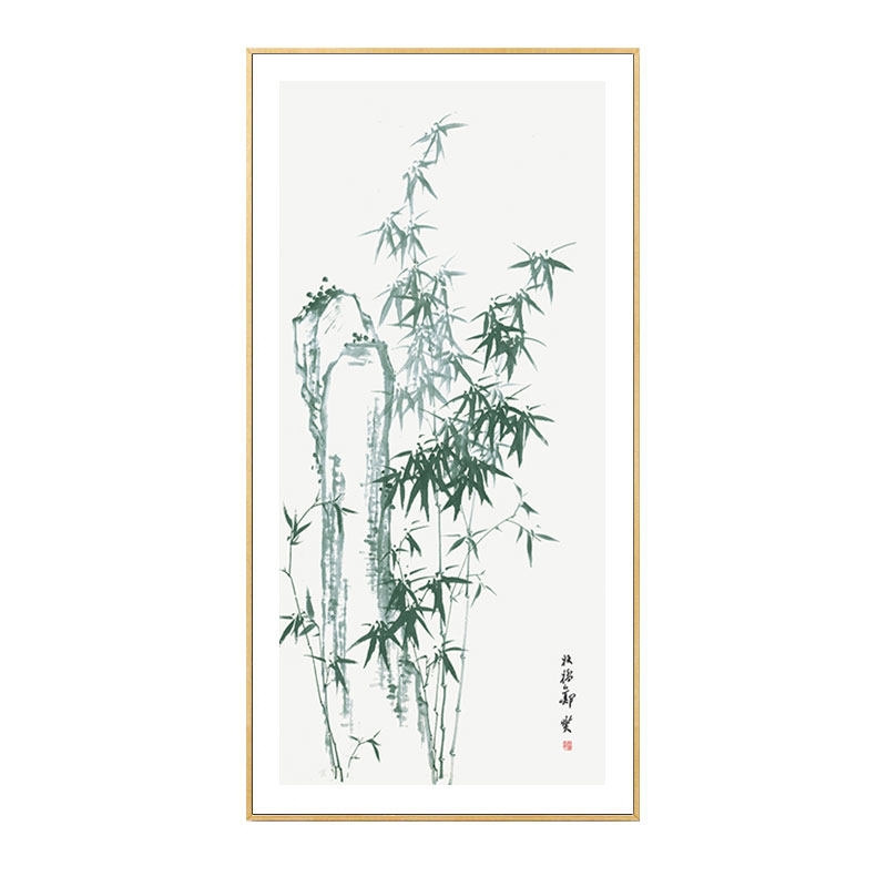 郑板桥竹子画新中式装饰画客厅玄关壁画茶室挂画禅意书法水墨画