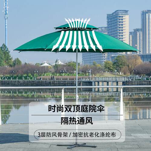 大号户外遮阳伞双顶摆摊伞太阳伞庭院伞沙滩伞广告伞定制折叠雨伞