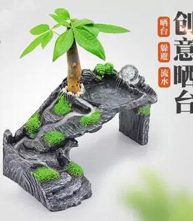 螃蟹攀爬架晒台爬虫楼梯爬台躲避洞守宫躲避屋水族箱宠物造景晾晒
