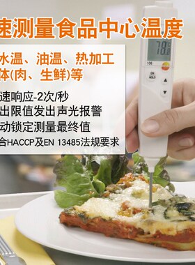 德图testo106防水手持食品温度计测温仪温度表迷你型插入式高精度