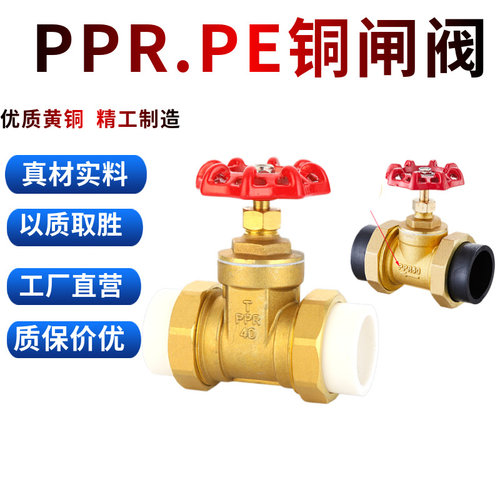 PE铜闸阀 PPR铜闸阀全铜阀门自来水阀开关20 25 32 热熔闸阀
