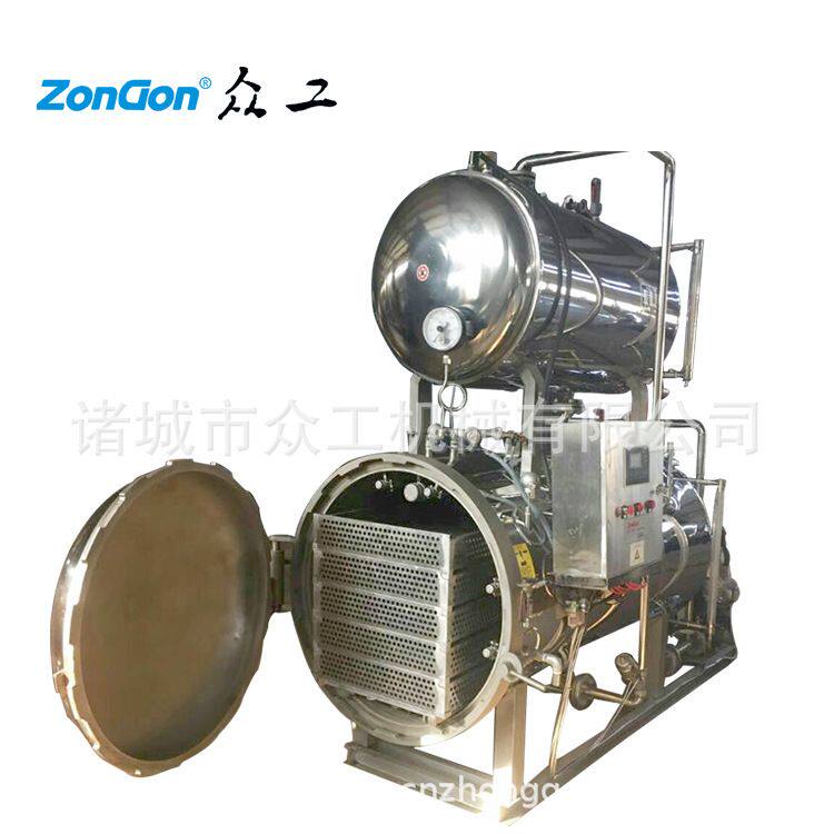 牛肉真空包装全自动高温水浴式  单锅卧式杀菌锅 厂家