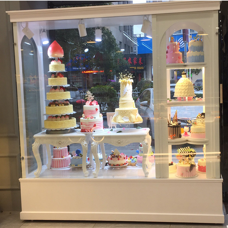 蛋糕面包店展示柜生日蛋糕样品仿真模型铁艺展示架糕点玻璃商用柜