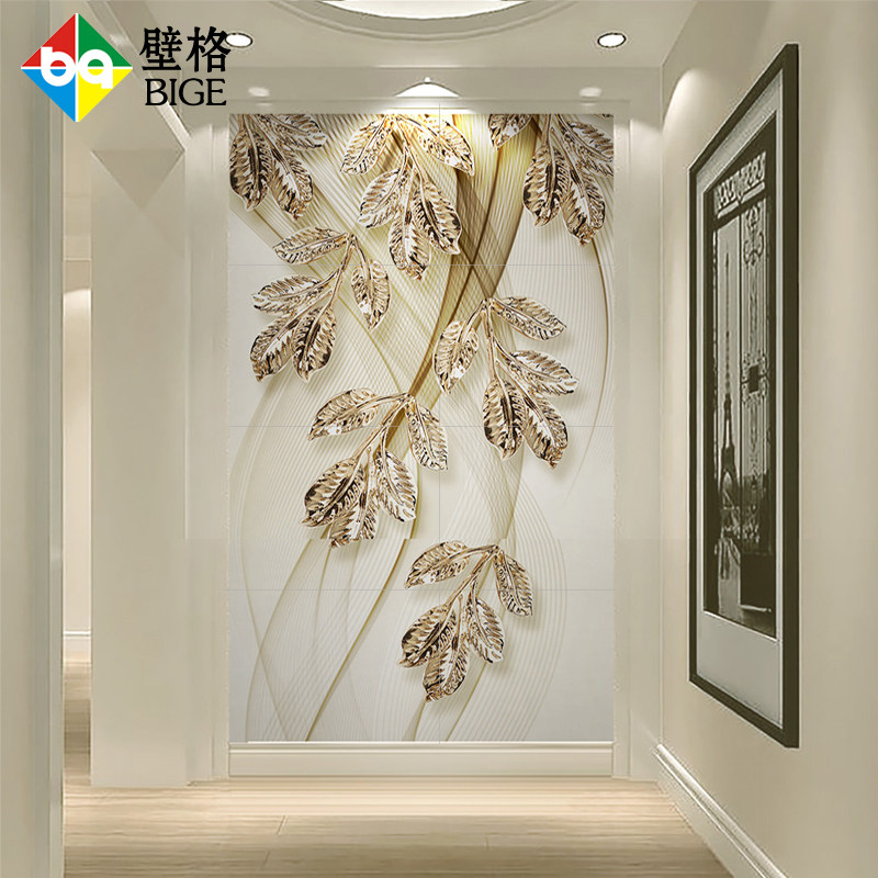 玄关背景墙瓷砖微晶石3d立体现代简约过道壁画走廊墙砖雕刻餐厅画