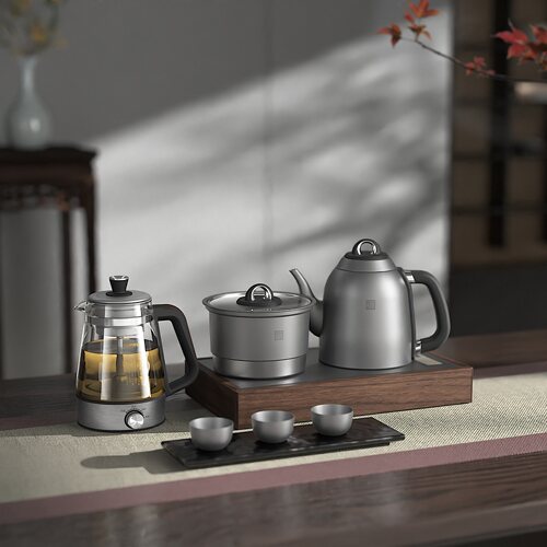 Tiliving纯钛烧水壶嵌入式茶台一体机煮茶壶全自动上水电热水壶