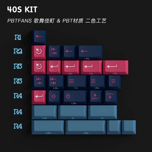PBTFANS 客制化机械键盘键帽40s kit原厂高度 pbt abs材质 合集