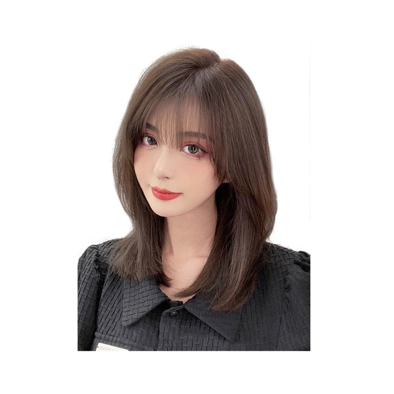 3d空气刘海假发片女头顶补发片遮白发自然前额法式假留流海仿真发