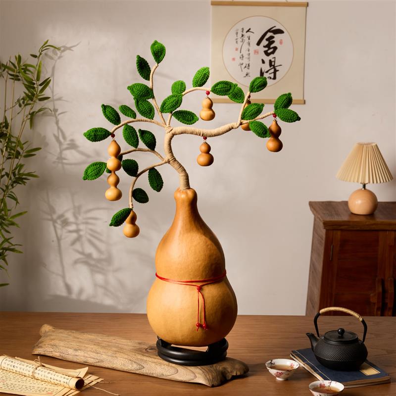 葫芦发财树一根藤上七个葫芦娃摆件客厅天然葫芦招财镇宅福禄挂件