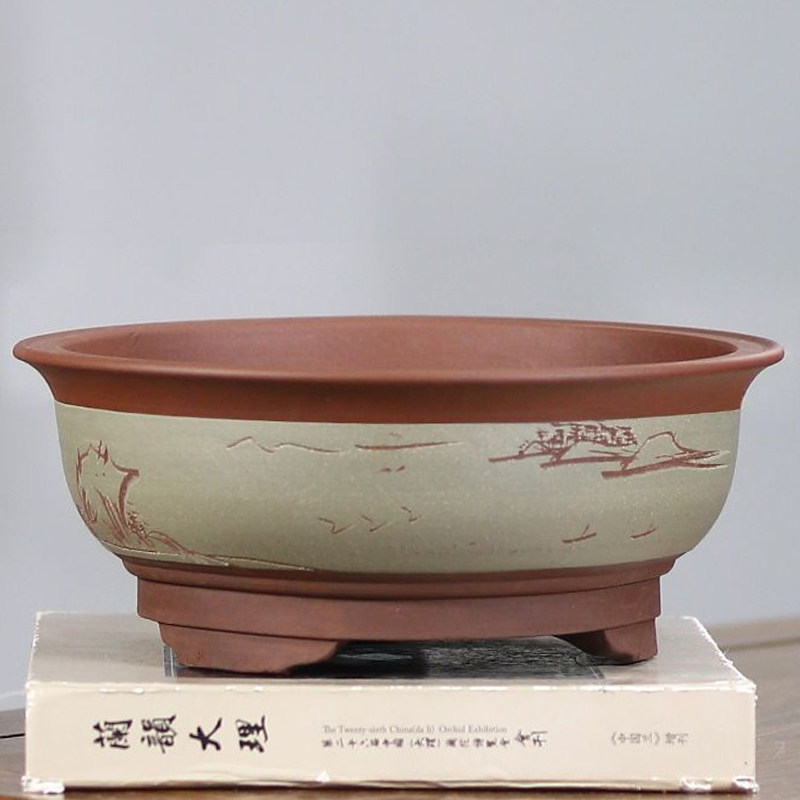 宜兴紫砂兰花盆陶盆花瓶老桩多肉种菜清仓特价特大号盆景盆陶瓷