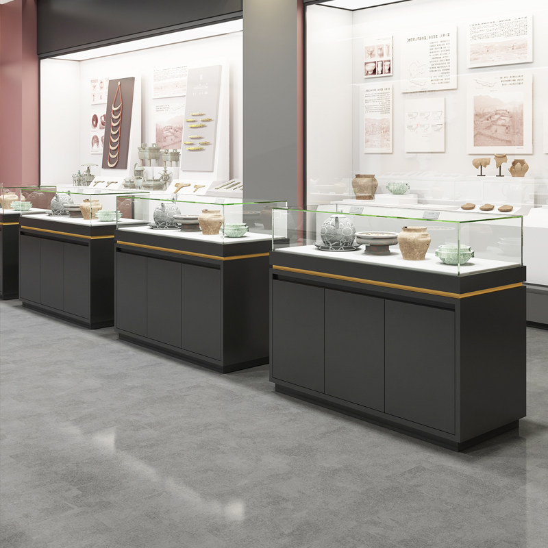 亮光烤漆博物馆展示柜字画玻璃展柜公司企业展厅样品柜展览陈列柜