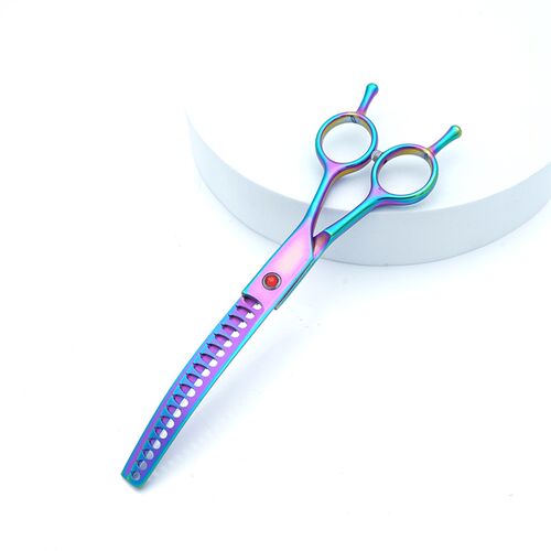 宠物剪刀美容专业弯牙剪高端宠物用品泰迪比熊弯鱼骨剪家用修毛剪