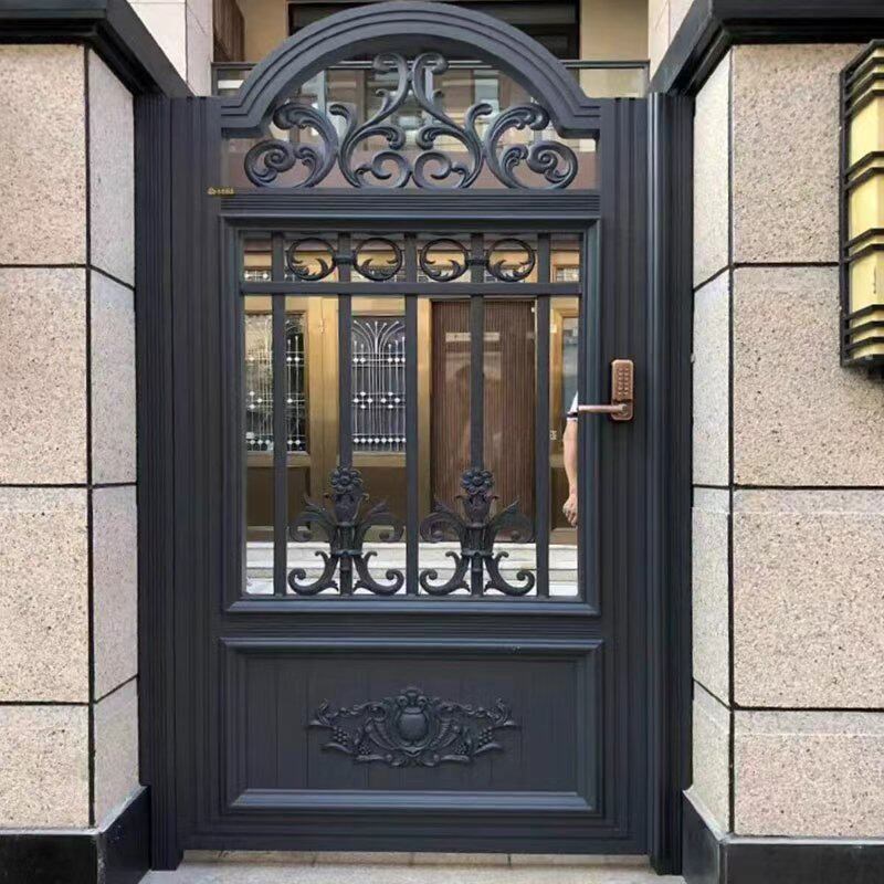 铝合金庭院门一楼小院栅栏门花园门农村自建房大门铁艺单开院子门图片