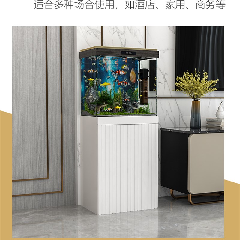 轻奢鱼缸柜实木底柜一体水族箱欧式大小家用客厅隔断龟缸架子底座