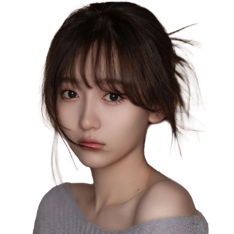 空气刘海假发女片头顶全真发自然前额法式假刘海贴片轻薄款齐刘海