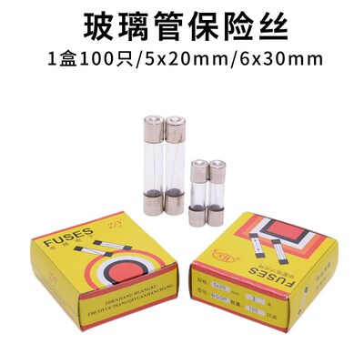 玻璃管保险丝熔断器1A2A3A4A5A6A8A10A250V家电电源点烟器保险管