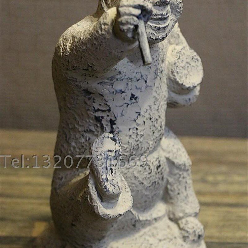 仿古做旧工艺品 中式复古中国风家居装饰摆件故事俑打鼓俑 摆饰