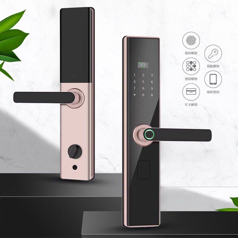 半导体指纹锁密码锁公寓智能锁电子锁 一握开家用防盗门锁磁卡锁