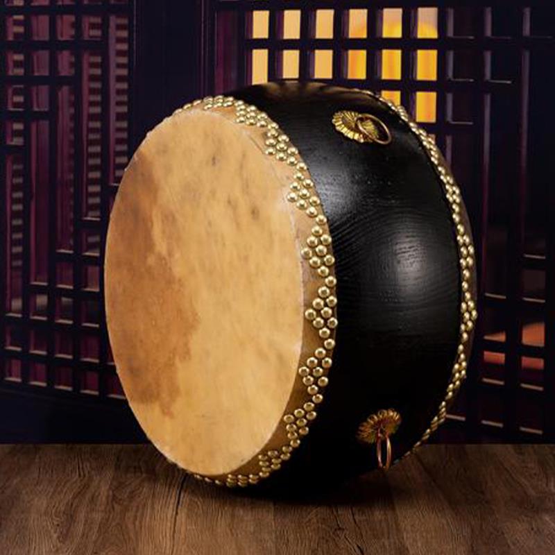 正宗椿木牛皮鼓黄牛皮白茬锣鼓道士寺院堂鼓中国红木质高音扁鼓