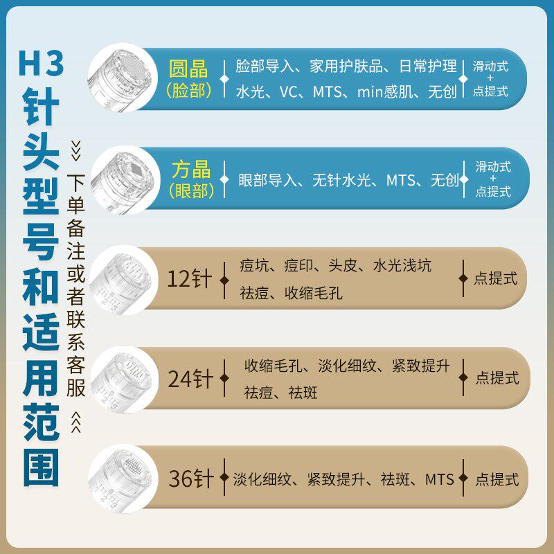 新款H3水光仪器自打四代电动微针mts微晶脸部补水祛痘中胚层导入