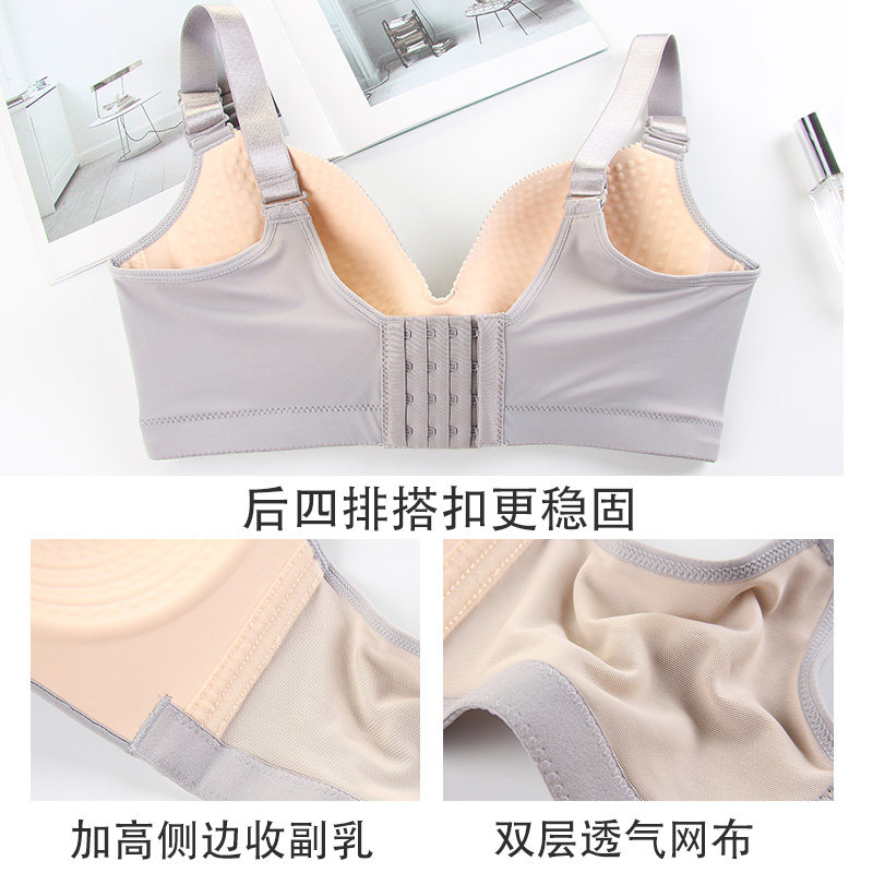 大码内衣女f杯文胸e杯大罩杯大胸显小无钢圈无痕聚拢光面胸罩薄款