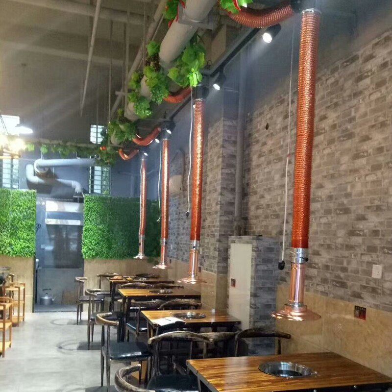 韩式烤肉店排风设备室内烧烤伸缩排烟管道抽烟机商用上排烟吸烟机