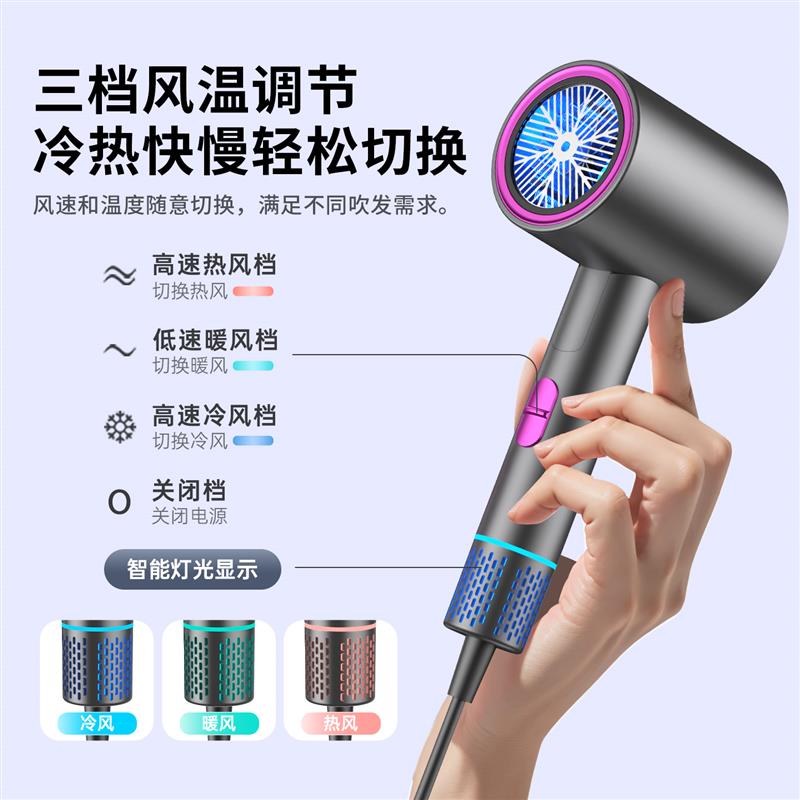 电吹风机负离子护发静音速干家用2025新款强力吹头发大风力吹风筒