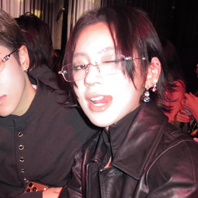 智感复古风无框眼镜女金属银色防蓝光平光镜素颜无边框近视眼镜