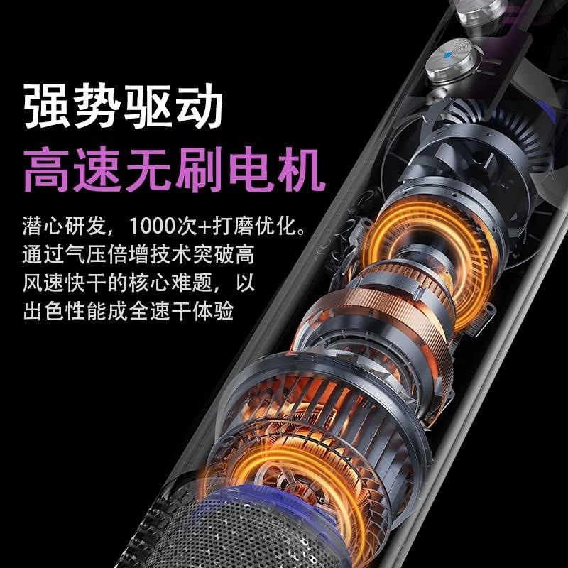 高速电吹风机家用负离子护发静音速干大风力无叶中空吹风筒