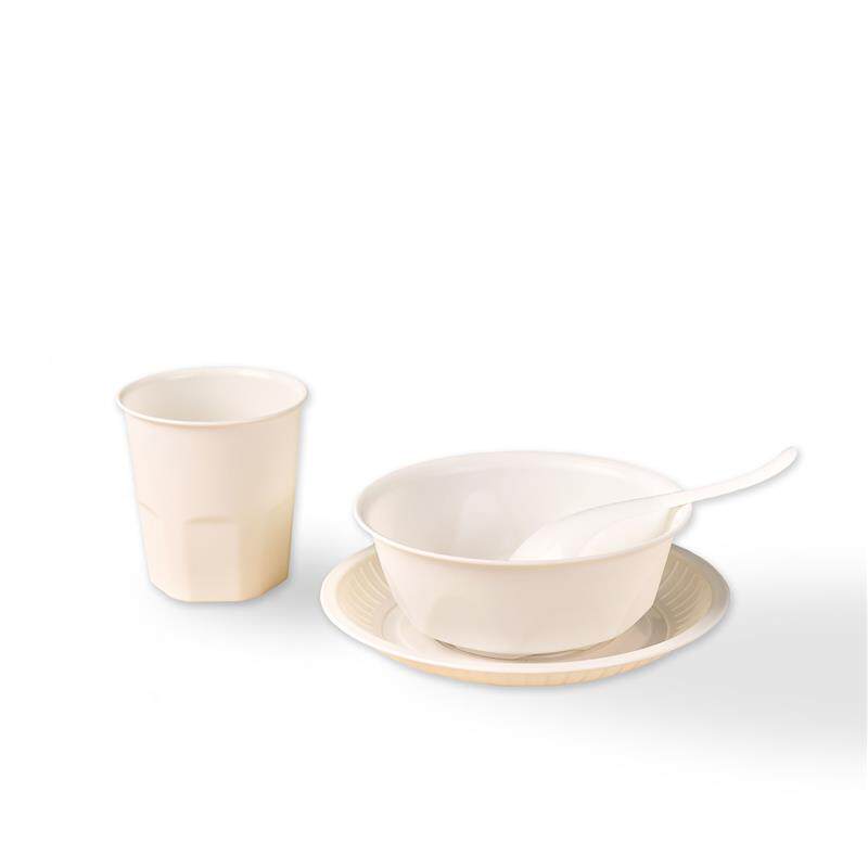 稻壳一次性餐具套装食品级家用加厚加硬碗杯两件套独立包装露营用